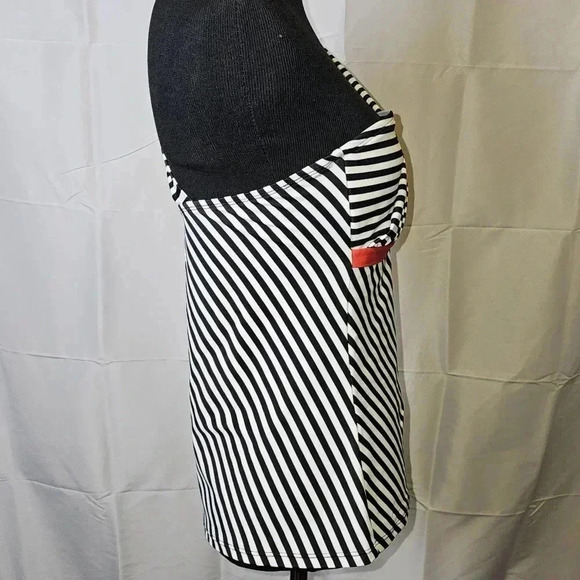 Allen B one shoulder stripe bathingsuit top - Picture 4 of 8